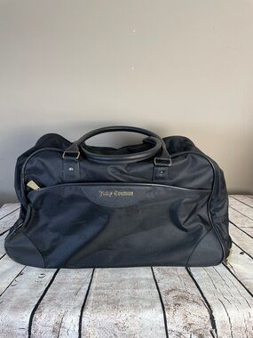 Juicy Couture Weekend Travel Retactable Rolling Unisex Duffel Bag with Gold Logo